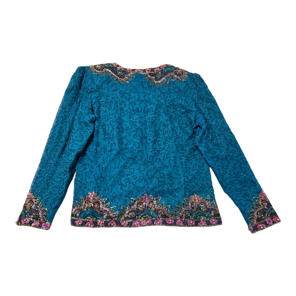 Royal Feelings Sequin Vintage Jacket Small 100% Silk